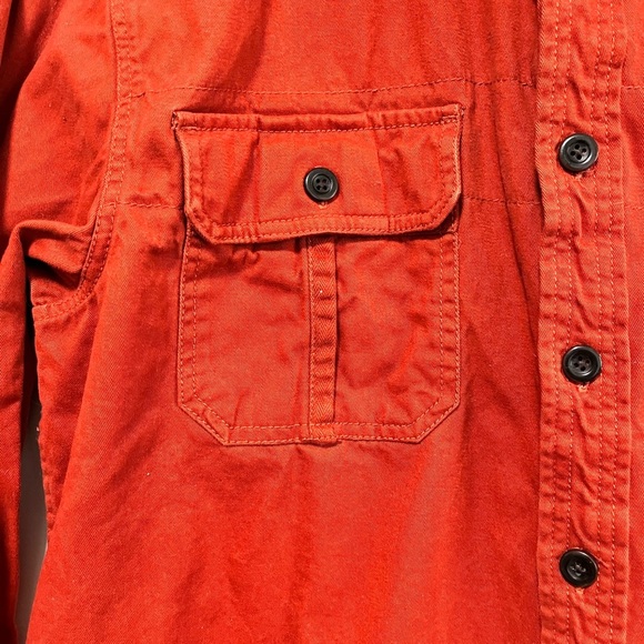 Nevada Rust Red Utility Button-Up Shirt Jacket L Military-Inspired Workwear - Picture 12 of 12
